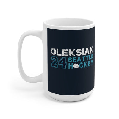 Mug Oleksiak 24 Seattle Hockey Ceramic Coffee Mug In Deep Sea Blue, 15oz
