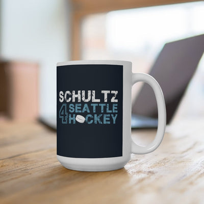 Mug Schultz 4 Seattle Hockey Ceramic Coffee Mug In Deep Sea Blue, 15oz