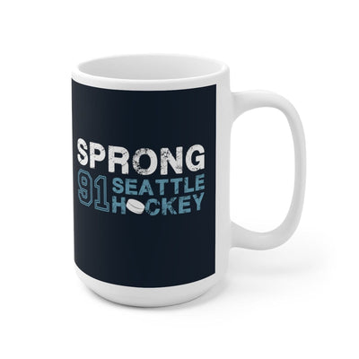 Mug Sprong 91 Seattle Hockey Ceramic Coffee Mug In Deep Sea Blue, 15oz