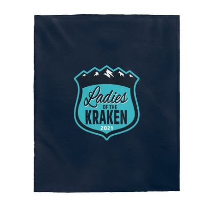Printify All Over Prints 50" × 60" Ladies Of The Kraken Velveteen Plush Blanket In Deep Sea Blue