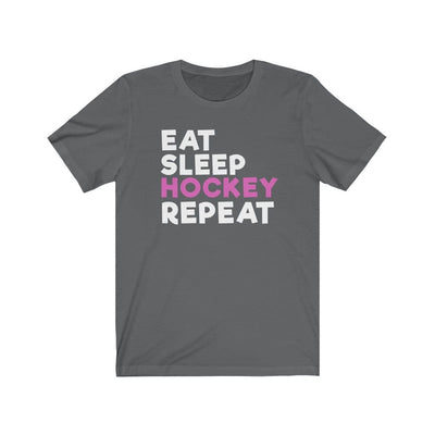 Printify T-Shirt Asphalt / S "Eat Sleep Hockey Repeat" Unisex Jersey Tee