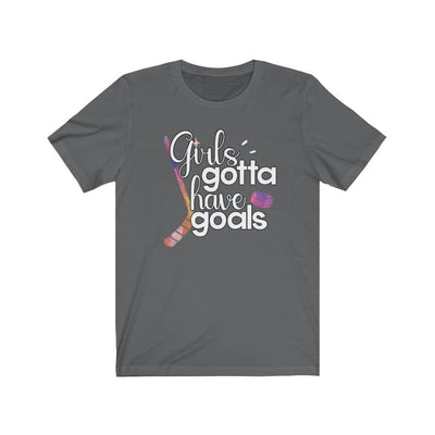 Printify T-Shirt Asphalt / S "Girls Gotta Have Goals" Unisex Jersey Tee