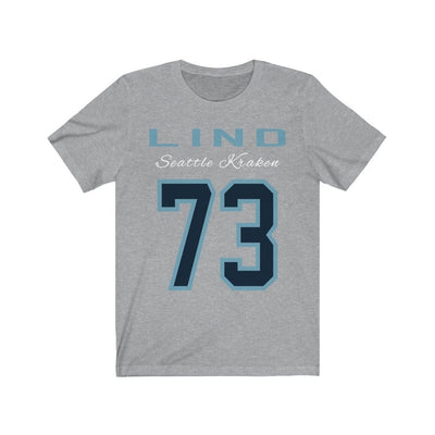Printify T-Shirt Athletic Heather / S Lind 73 Seattle Kraken Hockey Unisex Jersey Tee