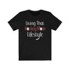 Printify T-Shirt Black / L "Living That Hockey Mom Lifestyle" Unisex Jersey Tee