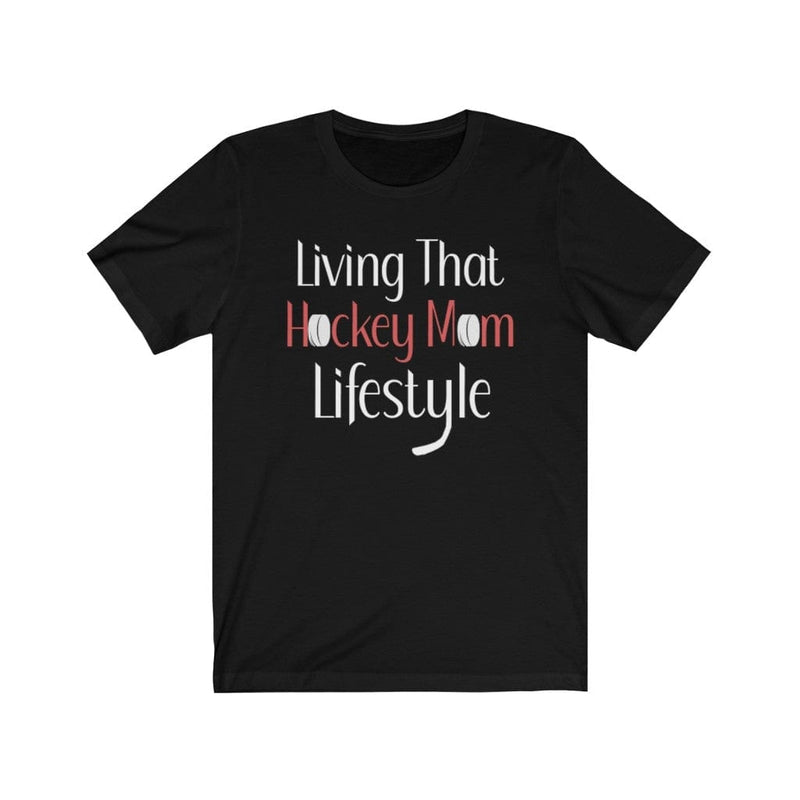 Printify T-Shirt "Living That Hockey Mom Lifestyle" Unisex Jersey Tee