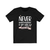 Printify T-Shirt Black / L "Never Underestimate A Girl With Hockey Stick" Unisex Jersey Tee