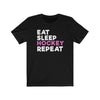 Printify T-Shirt Black / S "Eat Sleep Hockey Repeat" Unisex Jersey Tee