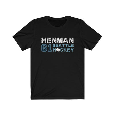 Printify T-Shirt Black / S Henman 61 Seattle Hockey Unisex Jersey Tee