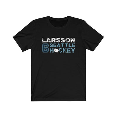 Printify T-Shirt Black / S Larsson 6 Seattle Hockey Unisex Jersey Tee