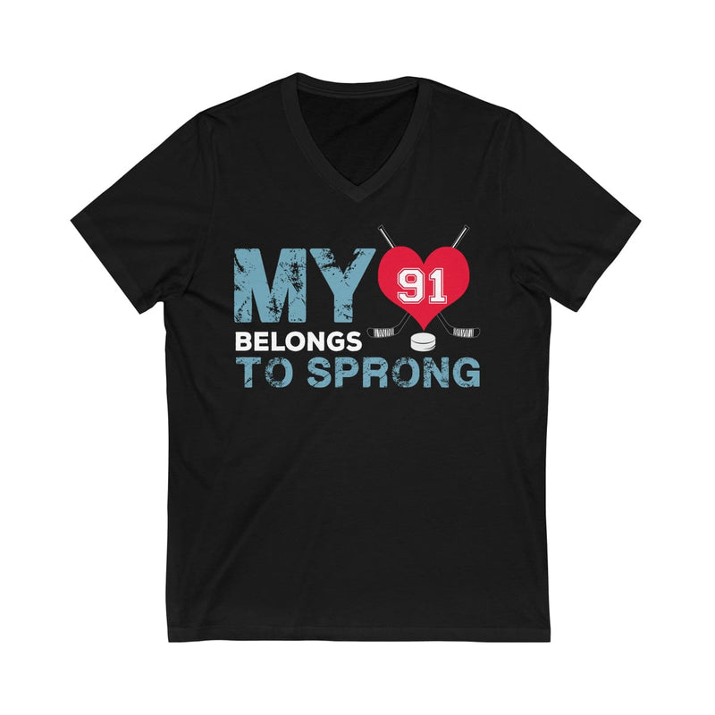 V-neck My Heart Belongs To Sprong Unisex V-Neck Tee