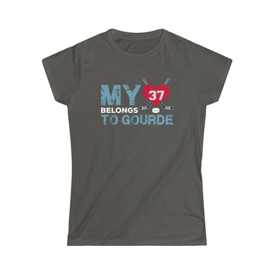 Printify T-Shirt Charcoal / S My Heart Belongs to Gourde Women's Softstyle Tee