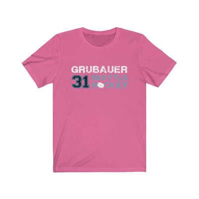 Printify T-Shirt Charity Pink / S Grubauer 31 Seattle Hockey Unisex Jersey Tee