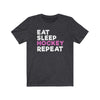 Printify T-Shirt Dark Grey Heather / L "Eat Sleep Hockey Repeat" Unisex Jersey Tee