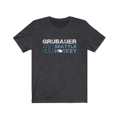 T-Shirt Dark Grey Heather / S Grubauer 31 Seattle Hockey Unisex Jersey Tee