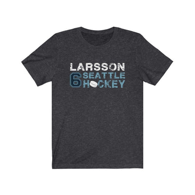 Printify T-Shirt Dark Grey Heather / S Larsson 6 Seattle Hockey Unisex Jersey Tee