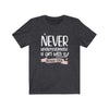 Printify T-Shirt Dark Grey Heather / S "Never Underestimate A Girl With Hockey Stick" Unisex Jersey Tee