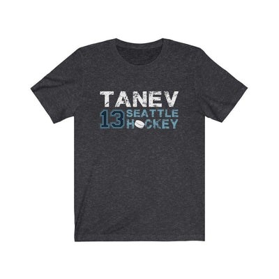 Printify T-Shirt Dark Grey Heather / S Tanev 13 Seattle Hockey Unisex Jersey Tee