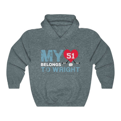 Hoodie My Heart Belongs To Wright Seattle Kraken Hockey Unisex Hooded Sweatshirt