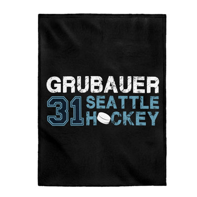 All Over Prints Grubauer 31 Seattle Hockey Velveteen Plush Blanket