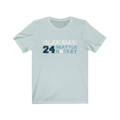 Printify T-Shirt Heather Ice Blue / S Oleksiak 24 Seattle Hockey Unisex Jersey Tee