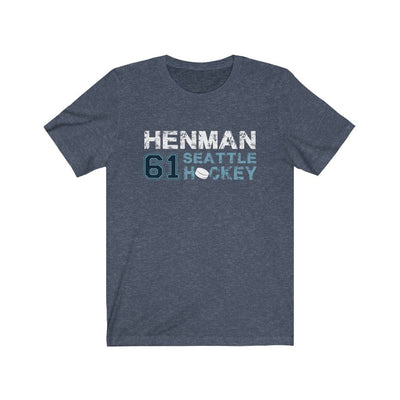 Printify T-Shirt Heather Navy / S Henman 61 Seattle Hockey Unisex Jersey Tee