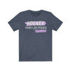 Printify T-Shirt Heather Navy / S "Hockey Makes Me Happy" Unisex Jersey Tee