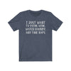 Printify T-Shirt Heather Navy / S "I Just Want To Drink Wine And Watch Hockey" Unisex Jersey Tee