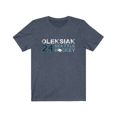 Printify T-Shirt Heather Navy / S Oleksiak 24 Seattle Hockey Unisex Jersey Tee
