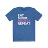 Printify T-Shirt Heather True Royal / S "Eat Sleep Hockey Repeat" Unisex Jersey Tee