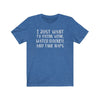 Printify T-Shirt Heather True Royal / S "I Just Want To Drink Wine And Watch Hockey" Unisex Jersey Tee