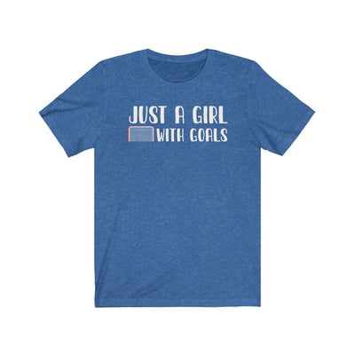Printify T-Shirt Heather True Royal / S "Just A Girl With Goals" Unisex Jersey Tee