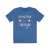 Printify T-Shirt Heather True Royal / S "Living That Hockey Mom Lifestyle" Unisex Jersey Tee