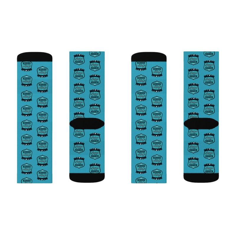 All Over Prints Ladies Of The Kraken Logo Fashion Socks In Teal