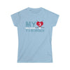 Printify T-Shirt Light Blue / M My Heart Belongs to Borgen Women's Softstyle Tee