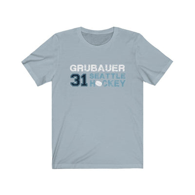 Printify T-Shirt Light Blue / S Grubauer 31 Seattle Hockey Unisex Jersey Tee