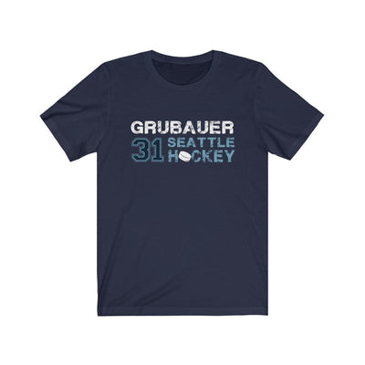 T-Shirt Navy / L Grubauer 31 Seattle Hockey Unisex Jersey Tee