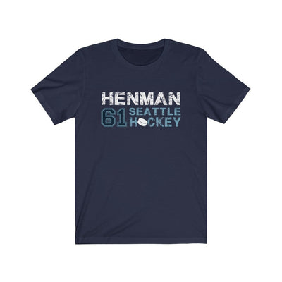 T-Shirt Navy / L Henman 61 Seattle Hockey Unisex Jersey Tee