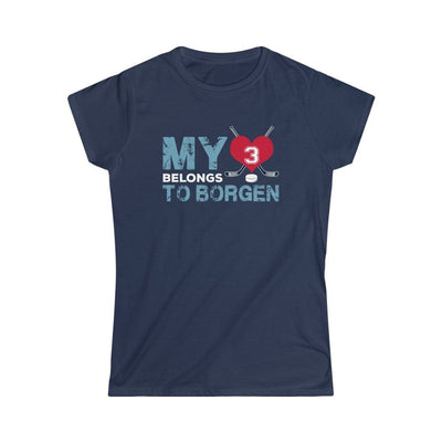 Printify T-Shirt Navy / L My Heart Belongs to Borgen Women's Softstyle Tee