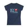 Printify T-Shirt Navy / L My Heart Belongs to Dunn Women's Softstyle Tee