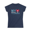 Printify T-Shirt Navy / L My Heart Belongs to Larsson Women's Softstyle Tee