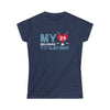 Printify T-Shirt Navy / L My Heart Belongs to Oleksiak Women's Softstyle Tee