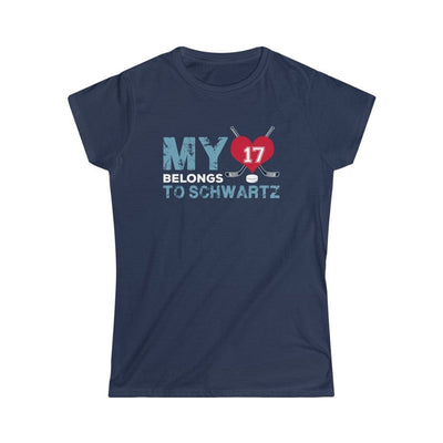 Printify T-Shirt Navy / L My Heart Belongs to Schwartz Women's Softstyle Tee