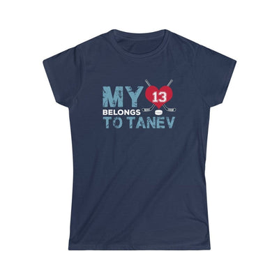 Printify T-Shirt Navy / L My Heart Belongs to Tanev Women's Softstyle Tee