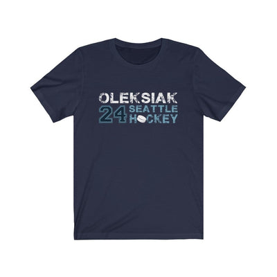 Printify T-Shirt Navy / L Oleksiak 24 Seattle Hockey Unisex Jersey Tee