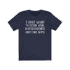 Printify T-Shirt Navy / S "I Just Want To Drink Wine And Watch Hockey" Unisex Jersey Tee