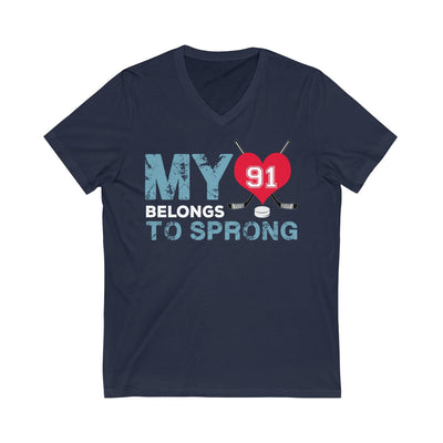 V-neck My Heart Belongs To Sprong Unisex V-Neck Tee