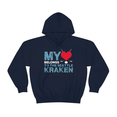 Hoodie My Heart Belongs To The Seattle Kraken Unisex Hooded Sweatshirt