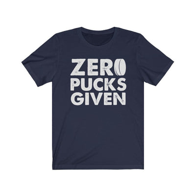 Printify T-Shirt Navy / S "Zero Pucks Given" Unisex Jersey Tee