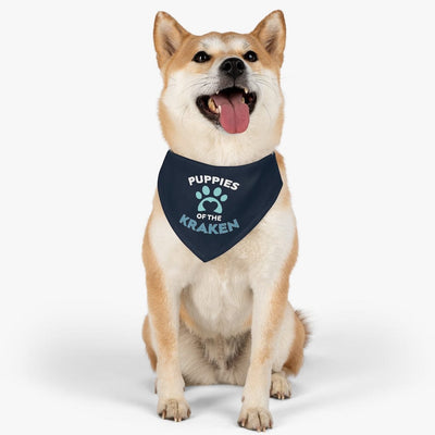 Pets Puppies Of The Kraken Pet Bandana Collar In Deep Sea Blue