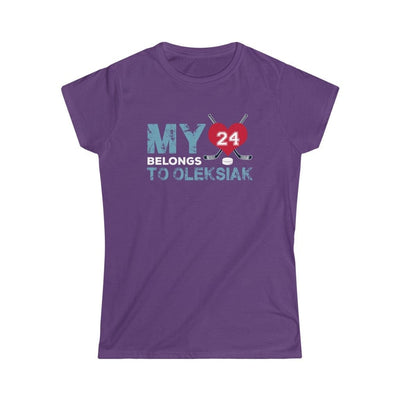 Printify T-Shirt Purple / S My Heart Belongs to Oleksiak Women's Softstyle Tee